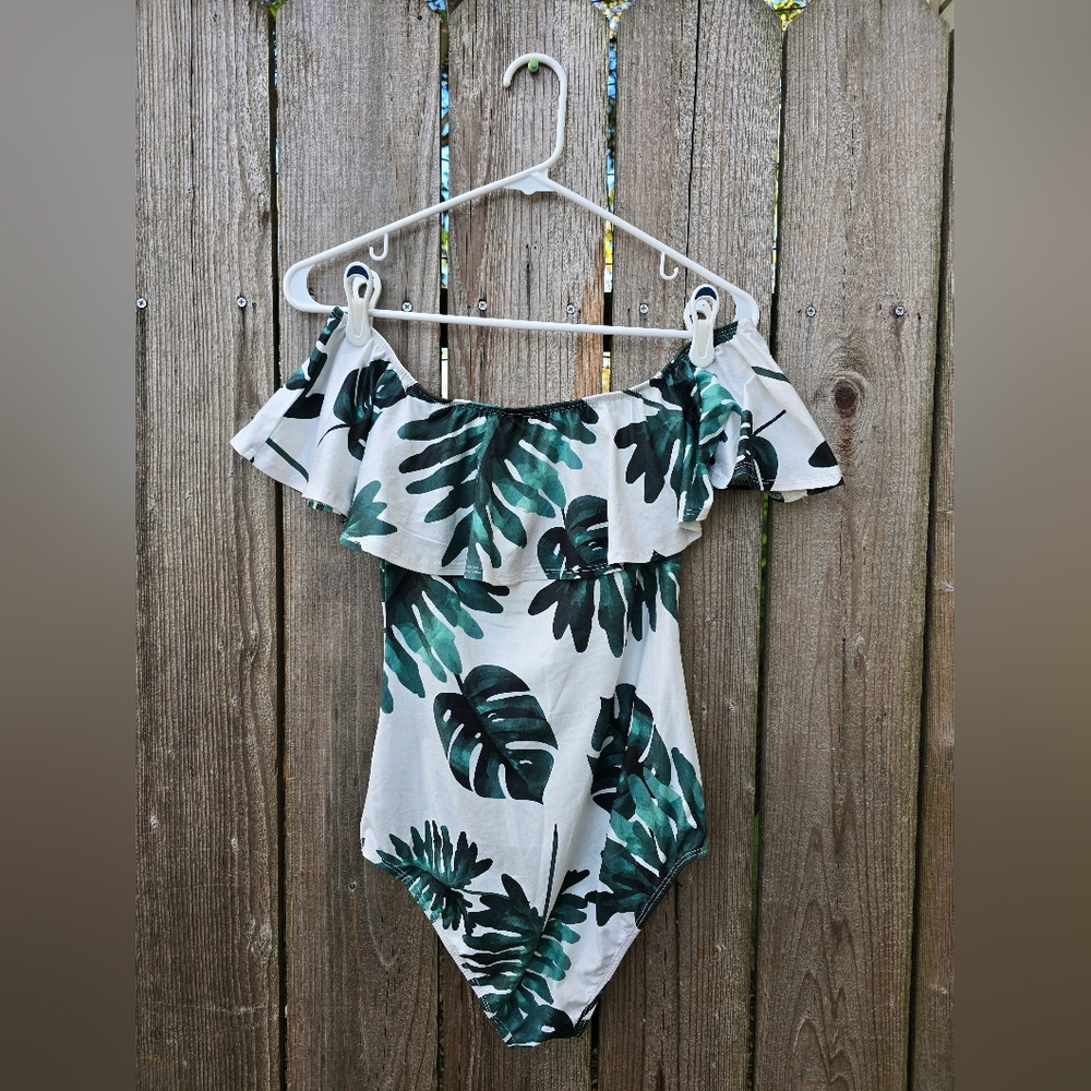 SHEIN Tropical Off The Shoulder Bodysuit